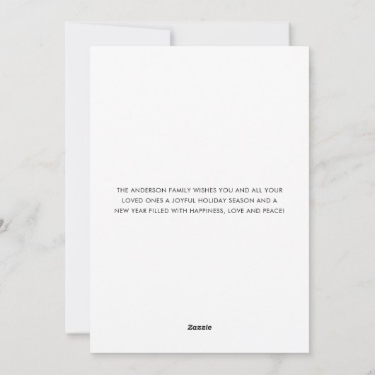 緑の冷モダンたい手温かいハート家族の写真 シーズンカード (裏面)