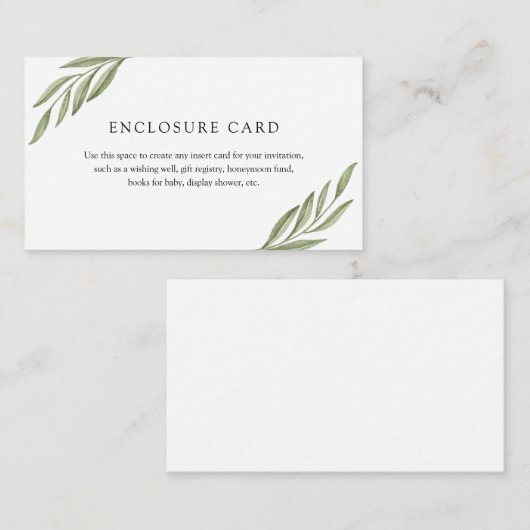 緑の分岐エンクロージャカード エンクロージャーカード (正面/裏面)