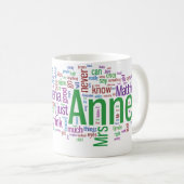 緑の切り妻の単語の雲のアン コーヒーマグカップ (正面右)