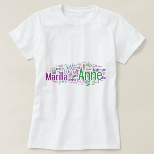緑の切り妻の単語の雲のアン Tシャツ (デザイン正面)