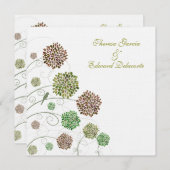 緑の切り妻の名前入りな招待状の結婚 招待状 (正面/裏面)