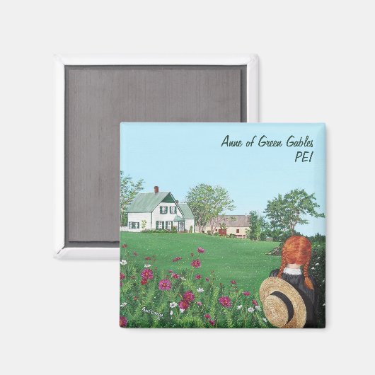 緑の切り妻の正方形の磁石のアン マグネット (正面/裏面)