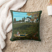 緑の切り妻の"気の合う者同士"の装飾用クッションのアン クッション (ブランケット)