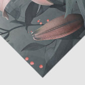 緑の切り離しがある美しいピンクのユリ 薄葉紙 (詳細)