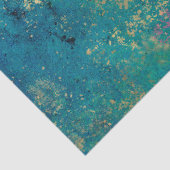 緑の切り離し上のピンクと黄色の(ばちゃばちゃ)跳ねる 薄葉紙 (詳細)