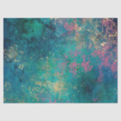 緑の切り離し上のピンクと黄色の（ばちゃばちゃ）跳ねる 薄葉紙 (正面)