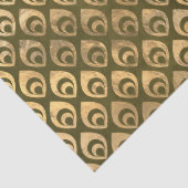 緑の切り離し上の小さな金ゴールド抽象芸術液滴 薄葉紙 (詳細)