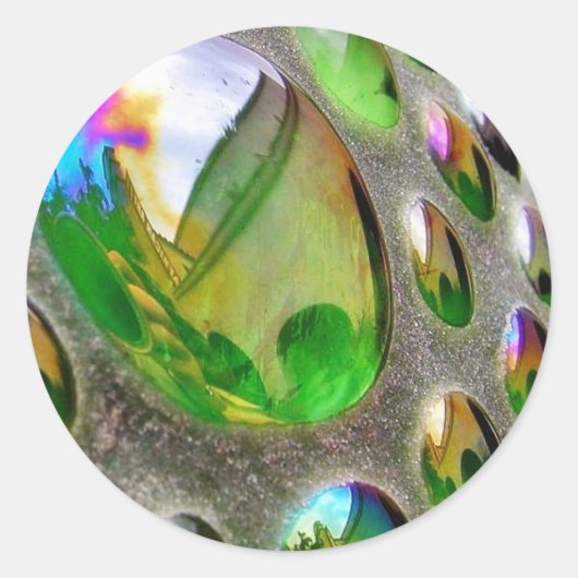 緑の切断鏡ガラス ラウンドシール (正面)