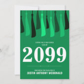 緑の列の房の写真卒業招待状 招待状 (正面)