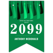 緑の列の房の写真卒業 バンティングフラッグ (第1の旗)