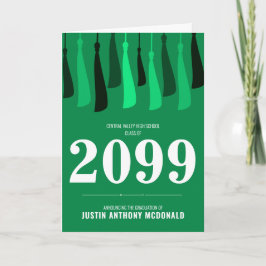 緑の列の房の写真卒業 招待状