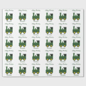 緑の列車の誕生日 ラッピングペーパー (フラット)