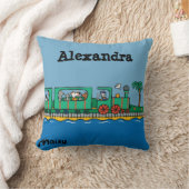 緑の列車のMaisyおよび友人の乗車 クッション (ブランケット)