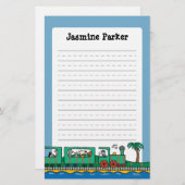 緑の列車のMaisyおよび友人の乗車 便箋 (正面/裏面)