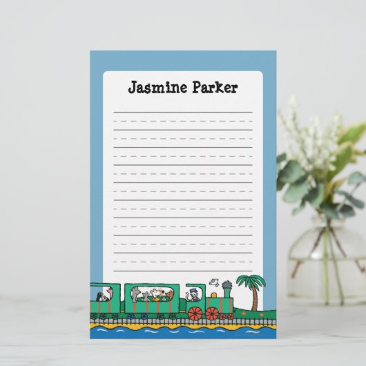 緑の列車のMaisyおよび友人の乗車 便箋 (スタンド正面)