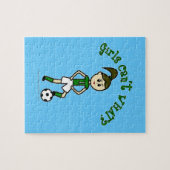 緑の制服を着たサッカーの少女 ジグソーパズル (横)