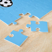 緑の制服を着たサッカーの少女 ジグソーパズル (側面)