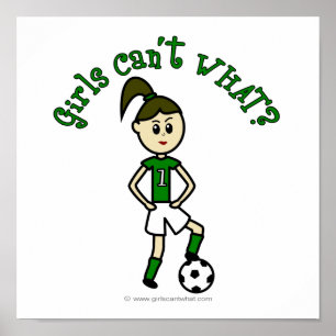 緑の制服を着た軽女子サッカー ポスター