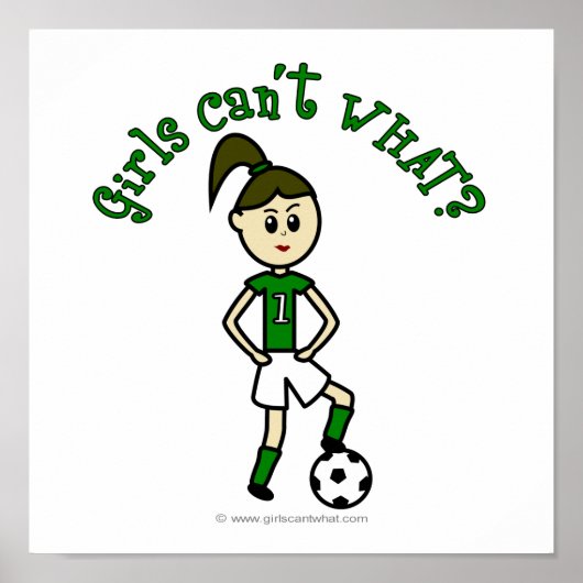 緑の制服を着た軽女子サッカー ポスター (正面)