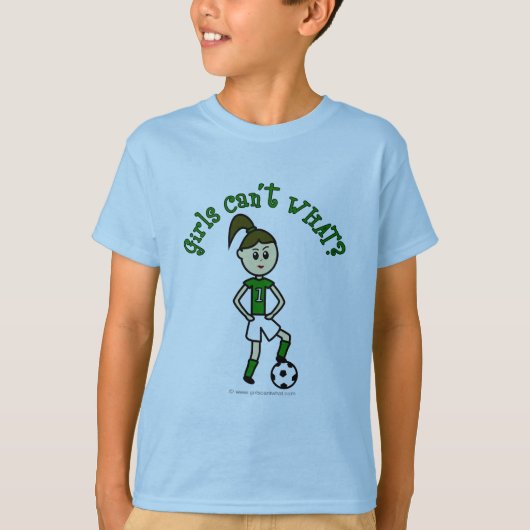 緑の制服を着た軽女子サッカー Tシャツ (正面)