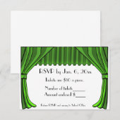 緑の劇場カーテン 返信カード 招待状 (正面/裏面)