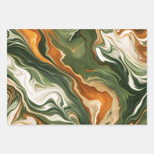 緑の加工 ラッピングペーパーシート (正面)