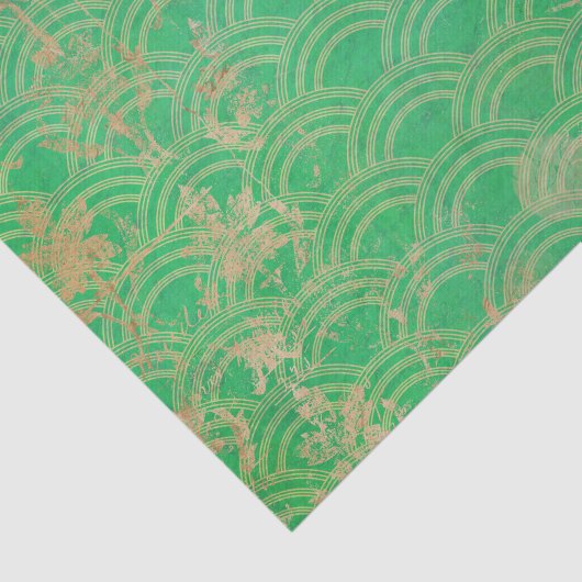 緑の動揺して幾何学的アールデコ 薄葉紙 (詳細)