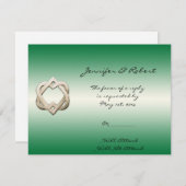 緑の勾配の応答カードのケルト族のハート 出欠カード (正面/裏面)