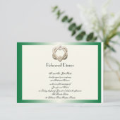 緑の勾配の結婚式のリハーサルのケルト族のハート 招待状 (スタンド正面)