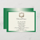 緑の勾配の結婚式のリハーサルのケルト族のハート 招待状 (正面/裏面)