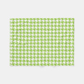 緑の千鳥格子の フリースブランケット (正面(横))