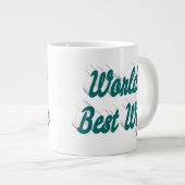 緑の半分の文字の巨大なコーヒーマグを持つ妻 ジャンボコーヒーマグカップ (正面右)