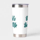 緑の半分の文字を持つ妻 保温保冷タンブラー (左面)