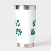 緑の半分の文字を持つ妻 保温保冷タンブラー (右面)