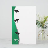 緑の卒業のノートのペーパー文房具 便箋 (スタンド正面)