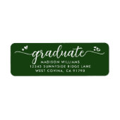 緑の卒業スクリプトハートのアドレモダンス ラベル (正面)