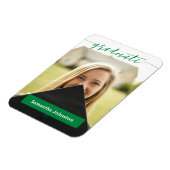 緑の卒業スクリプト 現代の写真 マグネット (左側)