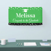 緑の卒業パーティーバナー カスタム名 横断幕 (トレードショー)