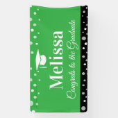 緑の卒業パーティーバナー カスタム名 横断幕 (縦)