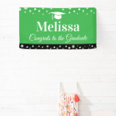 緑の卒業パーティーバナー カスタム名 横断幕 (インサイチュ)