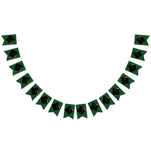緑の卒業パーティー バンティングフラッグ (全)