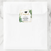 緑の卒業モダン金ゴールド幾何学 スクエアシール (バッグ)