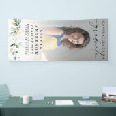 緑の卒業写真おめでとうございます 横断幕 (トレードショー)