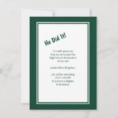 緑の卒業写真のお知らせ 案内状 (裏面)