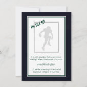 緑の卒業式サッカーテーマ写真発表 案内状 (裏面)