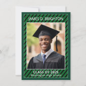 緑の卒業式サッカーテーマ写真発表 案内状 (正面)