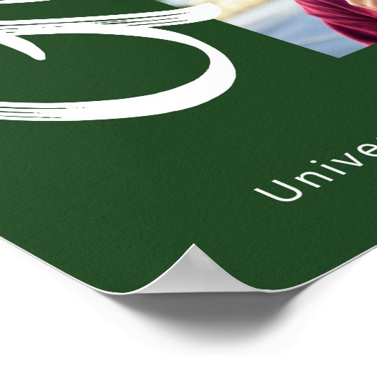 緑の卒業式3フォトアーはっきりしたチスクリプトモダン ポスター (角)