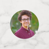 緑の卒業式3枚の写真モダンはっきりしたタイポグラフィ コンフェッティ (スモール正面)