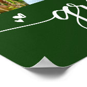 緑の卒業式4フォトスクリプトハートモダン ガーリー ポスター (角)