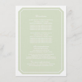 緑の単エレガントなる情報カード エンクロージャーカード